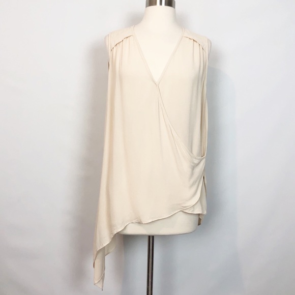FifteenTwenty Faux Wrap Sheer Ivory Tank Small - Picture 8 of 8